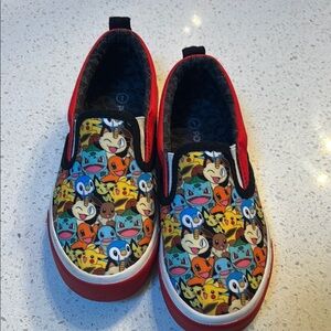 Ground UP Pokemon PIKACHU Slip-On Canvas Sneaker Shoes Unisex Youth Size 1
